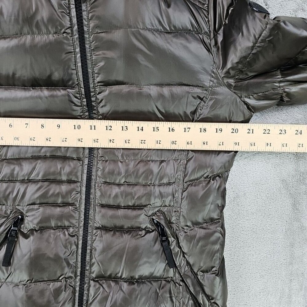 Calvin Klein Duck Down Puffer Jacket Womens Size M Brown Faux Fur Trim Hood - Picture 5 of 10
